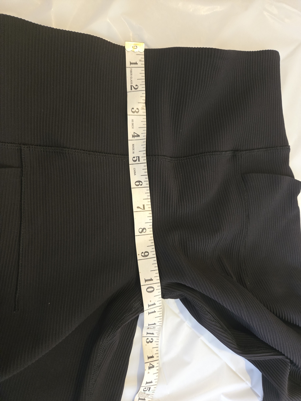 Athleta Salutation Stash Rib Flare Black Pants Size M Petite - Picture 9 of 15